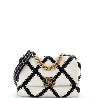 Chanel 19 Flap Bag Crochet Quilted Calfskin Medium