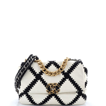 Chanel 19 Flap Bag Crochet Quilted Calfskin Medium