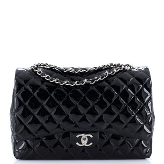 Chanel Classic Double Flap Bag Quilted Patent Maxi