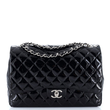 Chanel Classic Double Flap Bag Quilted Patent Maxi