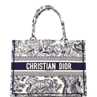 Christian Dior Book Tote Embroidered Canvas Medium