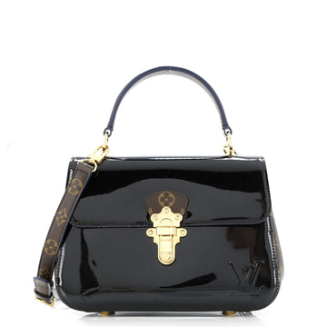 Louis Vuitton Cherrywood Handbag Vernis with Monogram Canvas PM
