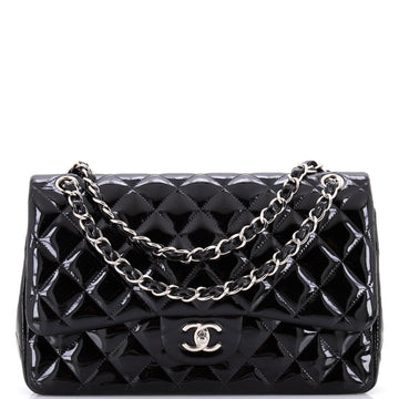 Chanel Classic Double Flap Bag Quilted Patent Jumbo