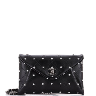 Chanel CC Envelope Chain Clutch Printed Lambskin