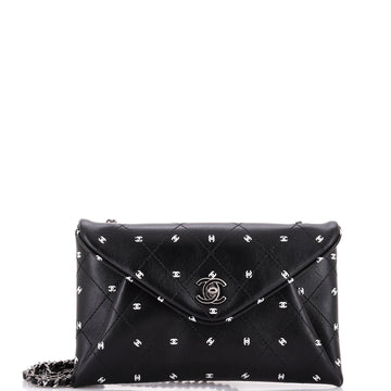 Chanel CC Envelope Chain Clutch Printed Lambskin