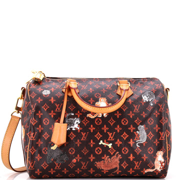 Louis Vuitton Speedy Bandouliere Bag Limited Edition Grace Coddington Catogram Canvas 30