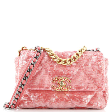 Chanel 19 Flap Bag Quilted Sequins Medium