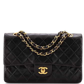 Chanel Vintage Classic Double Flap Bag Quilted Lambskin Medium