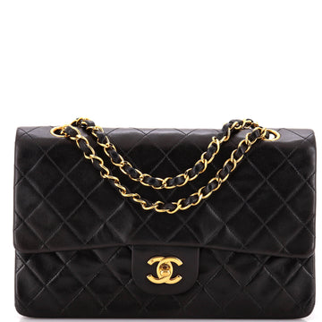 Chanel Vintage Classic Double Flap Bag Quilted Lambskin Medium