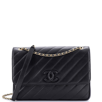 Chanel Paris-Salzburg Coco Vintage Flap Bag Diagonal Quilted Lambskin Jumbo