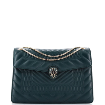 Bvlgari Serpenti Forever Shoulder Bag Quilted Leather Medium