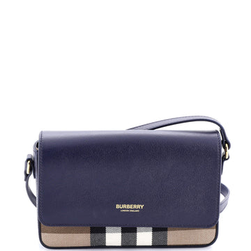 Burberry New Hampshire Shoulder Bag House Check Canvas and Leather Small