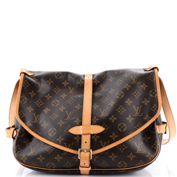 Louis Vuitton Saumur Handbag Monogram Canvas 35