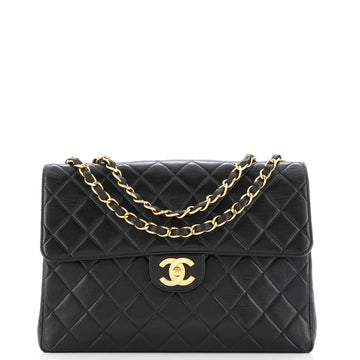 Chanel Vintage Classic Single Flap Bag Quilted Lambskin Jumbo