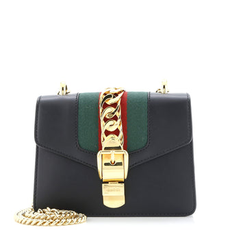 Gucci Sylvie Chain Shoulder Bag Leather Mini