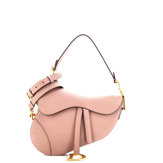Christian Dior Saddle Handbag with Strap Leather Medium