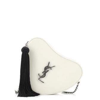 Saint Laurent Love Heart Tassel Chain Bag Leather Small