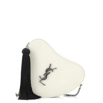 Saint Laurent Love Heart Tassel Chain Bag Leather Small