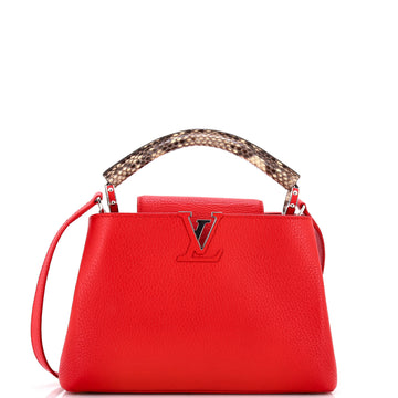 Louis Vuitton Capucines Bag Leather with Python PM