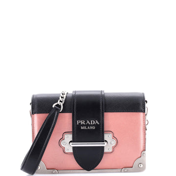Prada Cahier Chain Crossbody Bag City Calf and Saffiano Small