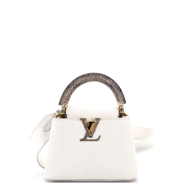 Louis Vuitton Capucines Bag Leather with Snakeskin Mini