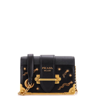 Prada Cahier Crossbody Bag Embellished Leather Small