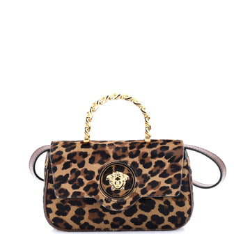 Versace La Medusa Chain Handle Bag Printed Pony Hair Mini