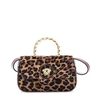 Versace La Medusa Chain Handle Bag Printed Pony Hair Mini