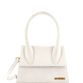 Jacquemus Le Grand Chiquito Bag Crocodile Embossed Suede Large