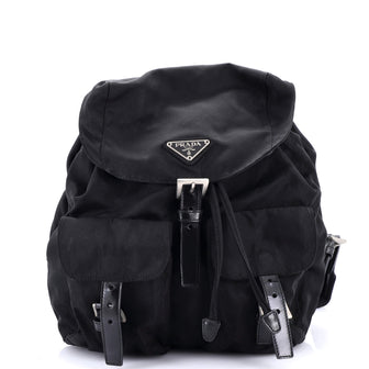 Prada Double Front Pocket Backpack Tessuto Small
