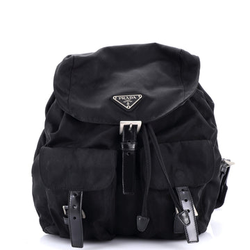 Prada Double Front Pocket Backpack Tessuto Small