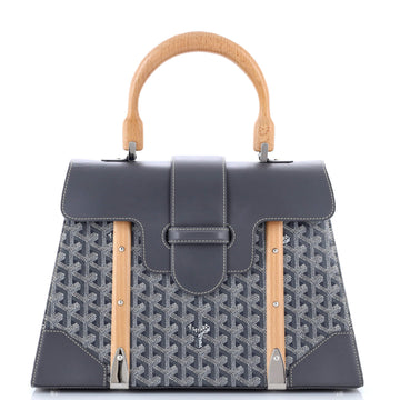 Goyard Saigon Top Handle Bag Coated Canvas with Leather MM