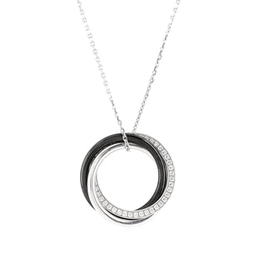 Cartier Trinity Pendant Necklace 18K White Gold with Diamonds and Ceramic Small
