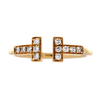 Tiffany & Co. T Wire Ring 18K Yellow Gold with Diamonds