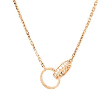 Cartier Love Interlocking Necklace 18K Rose Gold with Diamonds