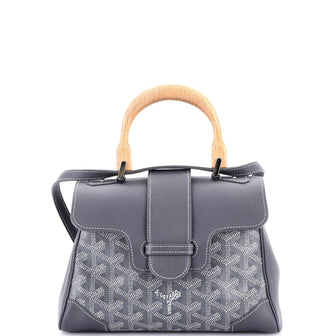 Goyard Saigon Top Handle Bag Coated Canvas with Leather Mini