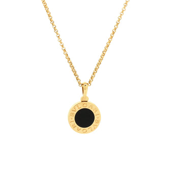 Bvlgari Bvlgari Bvlgari Pendant Necklace 18K Yellow Gold with Onyx