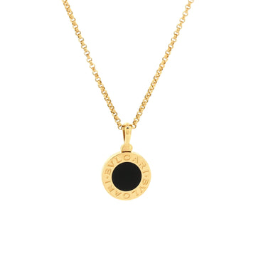 Bvlgari Bvlgari Bvlgari Pendant Necklace 18K Yellow Gold with Onyx