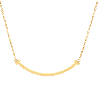 Tiffany & Co. T Smile Pendant Necklace 18K Yellow Gold Small