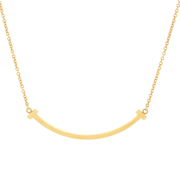 Tiffany & Co. T Smile Pendant Necklace 18K Yellow Gold Small