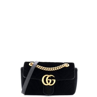 Gucci GG Marmont Flap Bag Matelasse Velvet Mini
