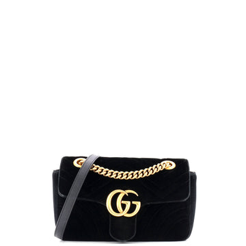 Gucci GG Marmont Flap Bag Matelasse Velvet Mini