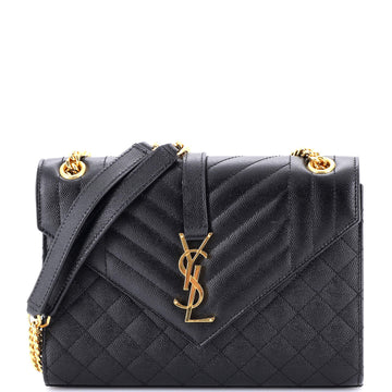 Saint Laurent Classic Monogram Envelope Satchel Mixed Matelasse Leather Medium