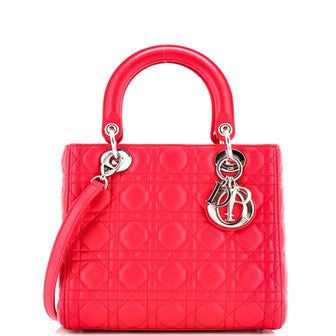Christian Dior Lady Dior Bag Cannage Quilt Lambskin Medium