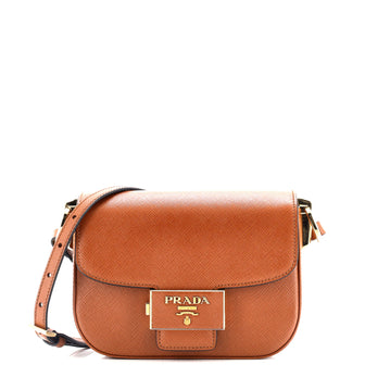 Prada Embleme Flap Bag Saffiano Leather Small