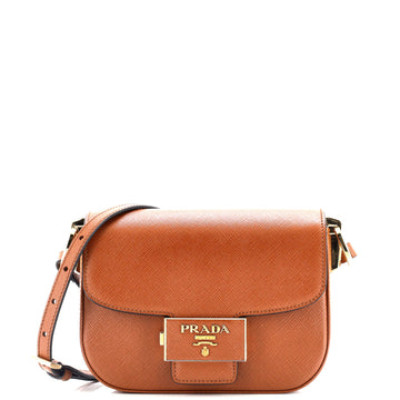 Prada Embleme Flap Bag Saffiano Leather Small