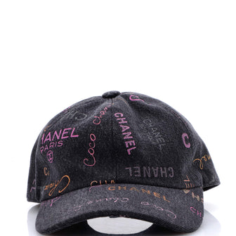 Chanel Denim Mood Baseball Cap Logo Printed Denim