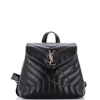 Saint Laurent LouLou Backpack Matelasse Chevron Leather Small