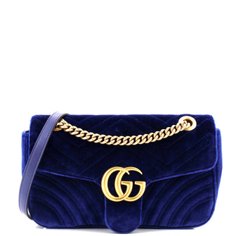Gucci GG Marmont Flap Bag Matelasse Velvet Small