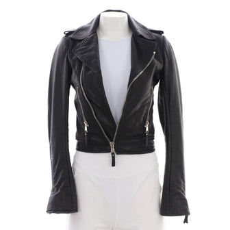 Balenciaga Women's Zipped Biker Jacket Leather